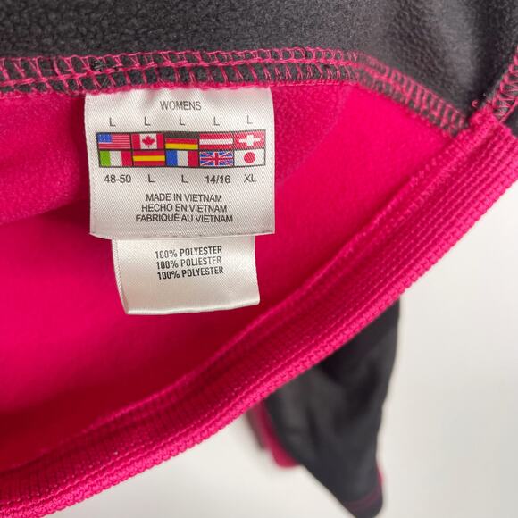 Spyder Girls L Pink Gray Bandita Full Zip Fleece Jacket Sweater Knit Colorblock - Picture 8 of 12